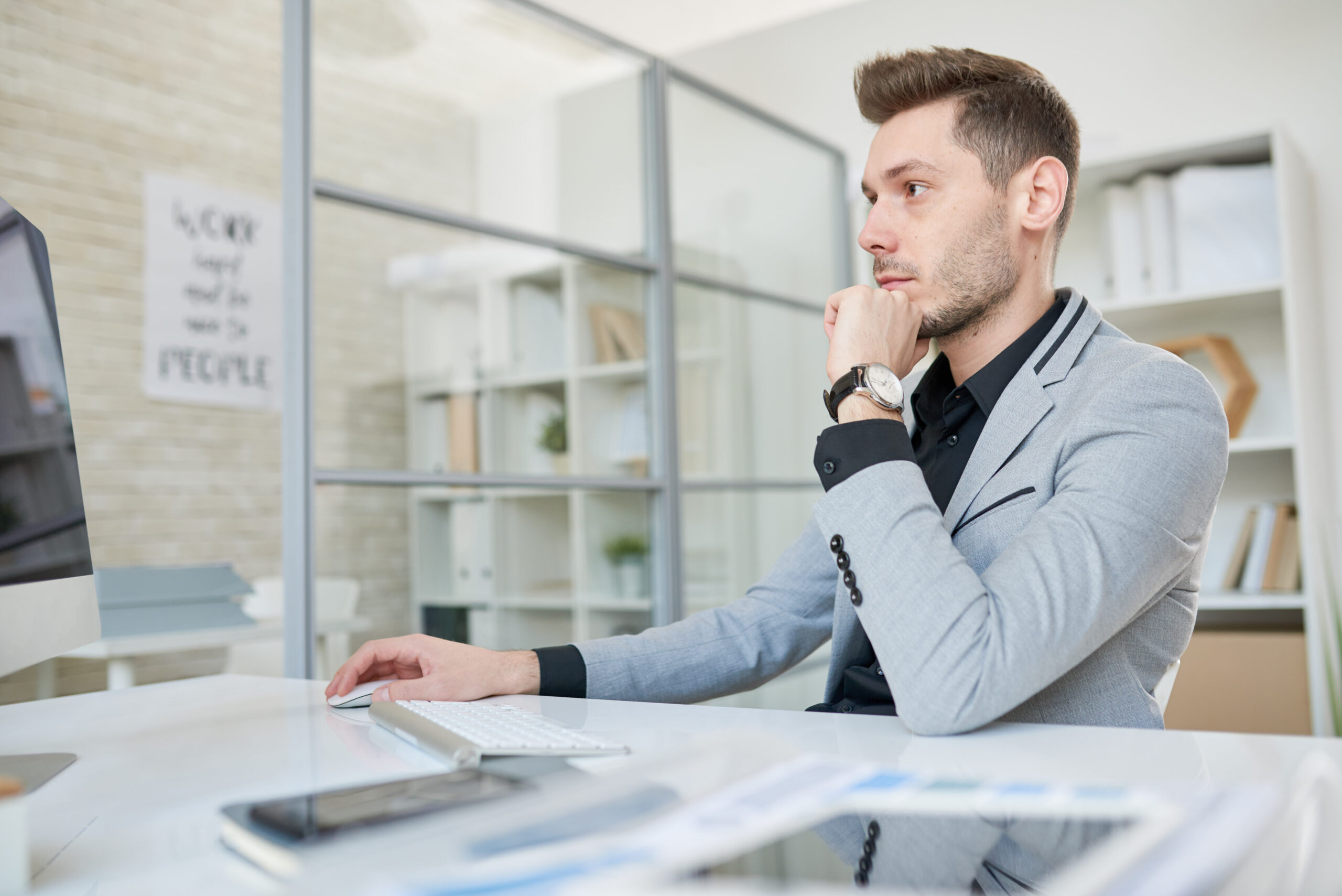 Business man in modern office space