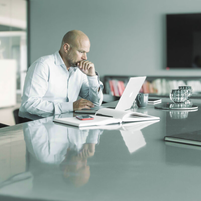 Professional at online meeting
