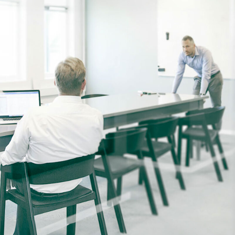 Sales meeting between managers